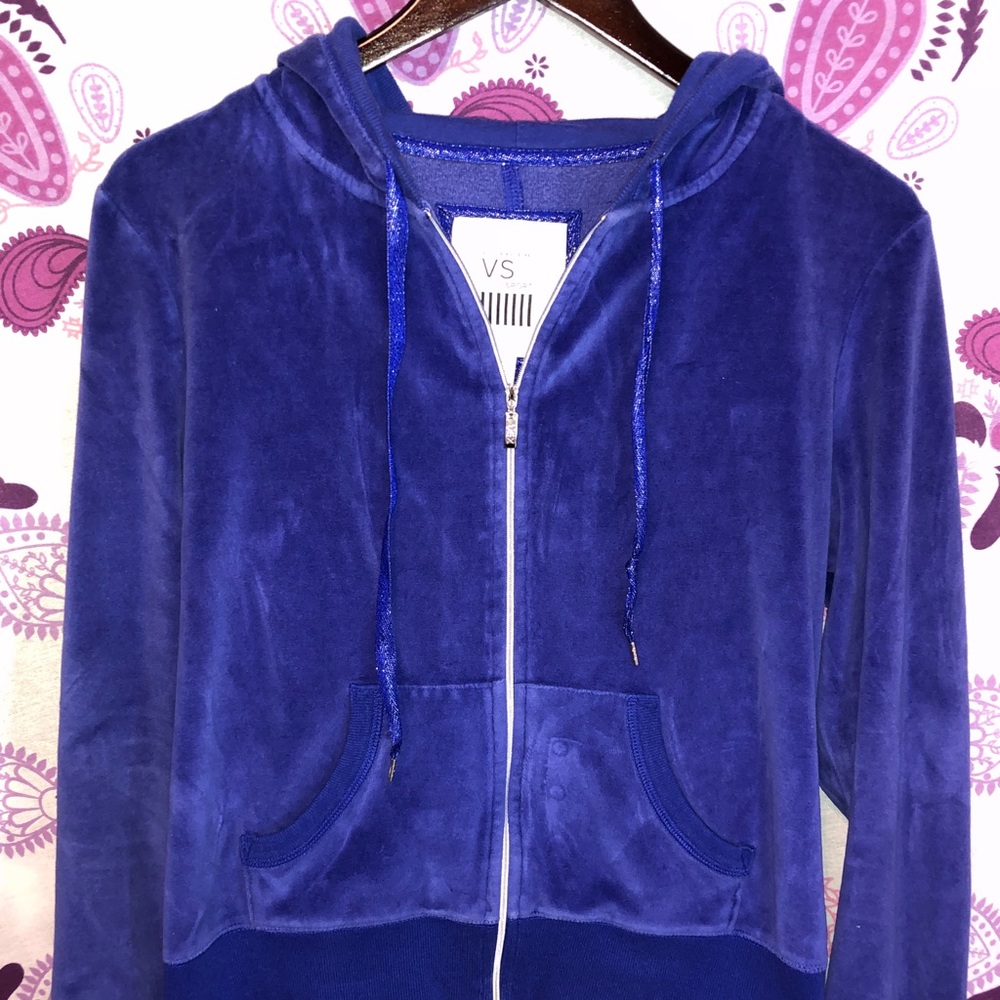Velour Blue Victoria’s Secret Zip Up